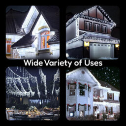 GEEZY The Magic Toy Shop Christmas Lights Outdoor Icicle Snowing Effect White Fairy Lights 200 Led, Timer - thumbnail 4
