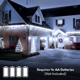 GEEZY The Magic Toy Shop Christmas Lights Outdoor Icicle Snowing Effect White Fairy Lights 200 Led, Timer - thumbnail 5