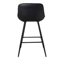 Thehotsale 2Pcs Black Pu Leather Upholstered Bar Stools With Backrest And Footrest - thumbnail 6