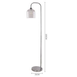 Living And Home Chrome Brass Electroplated Base Floor Lamp Floor Light With Glass Lampshade 150Cm - thumbnail 3