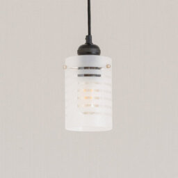 Valuelights Elsie Frosted Glass Striped Ceiling Small Cylinder Lamp Shade (D)10Cm