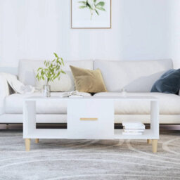 Berkfield Stylish Coffee Table White 102X50X40 Cm Engineered Wood - thumbnail 2
