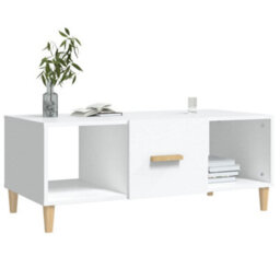 Berkfield Stylish Coffee Table White 102X50X40 Cm Engineered Wood - thumbnail 7