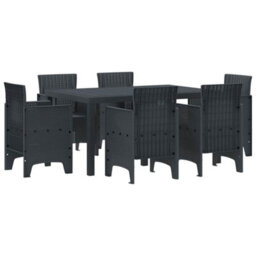 Berkfield Garden Dining Set 7 Pcs Anthracite - thumbnail 2