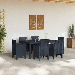Berkfield Garden Dining Set 7 Pcs Anthracite - thumbnail 3