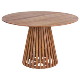 Beliani Dining Table Mesilla Brown 120 Cm 120 Cm Acacia Wood - thumbnail 1