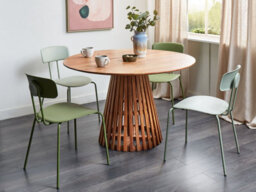 Beliani Dining Table Mesilla Brown 120 Cm 120 Cm Acacia Wood - thumbnail 2