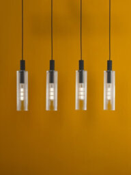 Ruben 4 Light Bar Pendant Satin Black And Ribbed Glass - thumbnail 4