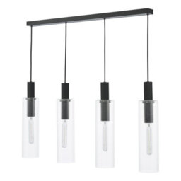 Ruben 4 Light Bar Pendant Satin Black And Ribbed Glass - thumbnail 2