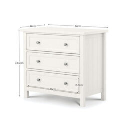 Oakham Premium Solace 3 Drawer Wide Chest - Surf White - thumbnail 4