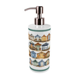Purely Home Beach Huts Stainless Steel Soap Dispenser - Pump Action Refillable Bathroom & Kitchen Décor - thumbnail 1
