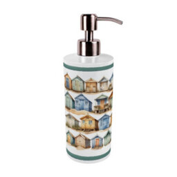 Purely Home Beach Huts Stainless Steel Soap Dispenser - Pump Action Refillable Bathroom & Kitchen Décor - thumbnail 4