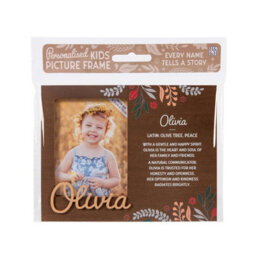 History & Heraldry Pre-Personalised Picture Frame With Child's Name And Meaning - Olivia - For 8.5 X 11Cm Photo - Over 90 Titles Available - thumbnail 1
