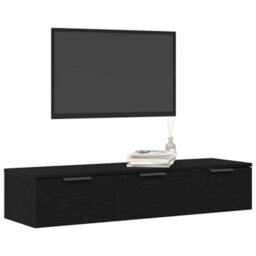 Walplus Wall Cabinet Black Oak 102 X 30 X 20 Cm Engineered Wood - thumbnail 3