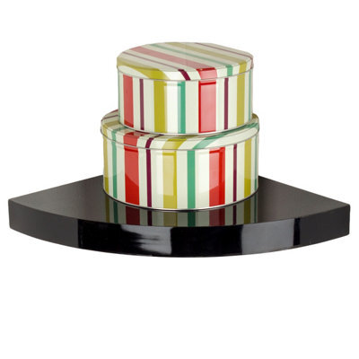Core Products 295mm Floating Hudson Corner Shelf Kit, Black High Gloss - image 1