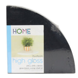 Core Products 295mm Floating Hudson Corner Shelf Kit, Black High Gloss - thumbnail 6