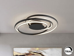 Luminosa Lighting Luminosa Danza Integrated Led Semi Flush Ceiling Light Black 3000K - Uk Stock - thumbnail 1