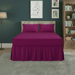 Fitted Valance Bed Sheet Polycotton Mattress Cover And Frill Easy Care Fuchsia