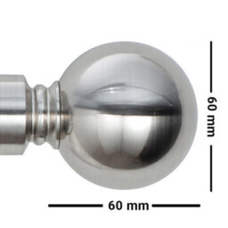 A.unique Home Plain Round Ball Metal Extendable Curtain Pole With Rings And Fittings (25/28mm) - Brushed Steel, 70Cm-120Cm  Approx - thumbnail 2