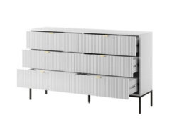 Arte Elegant Nova Chest Of Drawers H830mm W1540mm D390mm In White Matt - Timeless Storage Solution - thumbnail 2