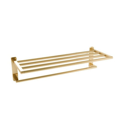 Aquarius Auro Towel Shelf Brushed Brass Aqau52457 - image 1
