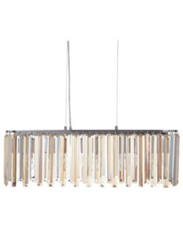 Wyld And Coco Lumina Chrome Crystal Chandelier Pendant Light With Adjustable Cord, 68Cm Diameter, 120Cm Drop - thumbnail 1