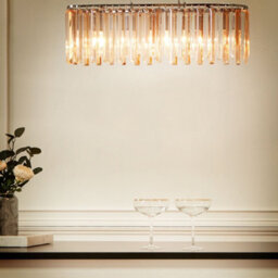 Wyld And Coco Lumina Chrome Crystal Chandelier Pendant Light With Adjustable Cord, 68Cm Diameter, 120Cm Drop - thumbnail 2