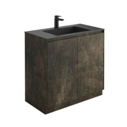 Plum&clay Rigel Metallic Brown Floor Standing Bathroom Vanity Unit With Black Basin (W)900mm (H)850mm - thumbnail 2