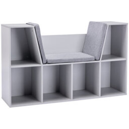 Homcom Kids Cabinet W/ Six Compartments For Toys, Clothes, Books - Grey - thumbnail 2