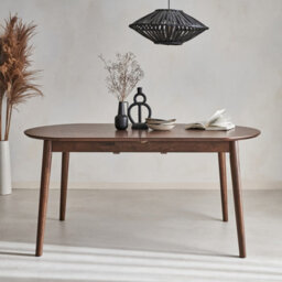 Sweeek - 6 To 8-Seater Extendable Oval Dining Table Walnut 160X90X75 Cm - Lisa - thumbnail 5