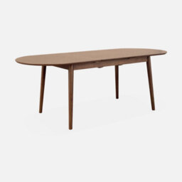 Sweeek - 6 To 8-Seater Extendable Oval Dining Table Walnut 160X90X75 Cm - Lisa