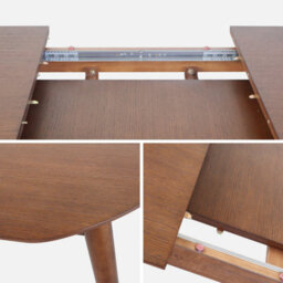 Sweeek - 6 To 8-Seater Extendable Oval Dining Table Walnut 160X90X75 Cm - Lisa - thumbnail 4