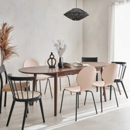 Sweeek - 6 To 8-Seater Extendable Oval Dining Table Walnut 160X90X75 Cm - Lisa - thumbnail 7