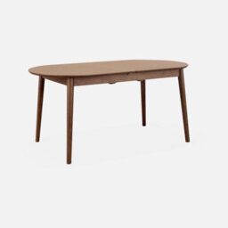 Sweeek - 6 To 8-Seater Extendable Oval Dining Table Walnut 160X90X75 Cm - Lisa - thumbnail 3