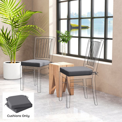 Outsunny Outdoor Chair Seat Cushions Set Of 2, Garden Chair Cushions, Grey - image 1