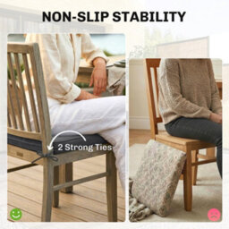 Outsunny Outdoor Chair Seat Cushions Set Of 2, Garden Chair Cushions, Grey - thumbnail 7