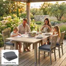 Outsunny Outdoor Chair Seat Cushions Set Of 2, Garden Chair Cushions, Grey - thumbnail 8