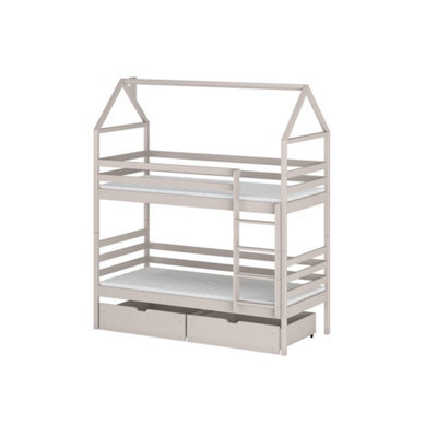 Arte Cashmere Wooden Bunk Bed Alex With Storage W198Cm - Sophisticated 2-In-1 Family Bunk Bed With Drawers - image 1