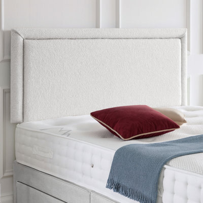 "Urban Textures Luxury 51"" High Porto Boucle Upholstered Bed Headboard - White" - image 1