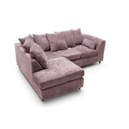 Abakus Direct Harriet Crushed Chenille Left Facing Corner Sofa In Pink - thumbnail 5