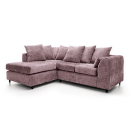 Abakus Direct Harriet Crushed Chenille Left Facing Corner Sofa In Pink - thumbnail 2