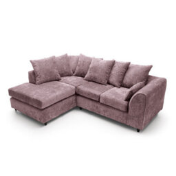 Abakus Direct Harriet Crushed Chenille Left Facing Corner Sofa In Pink - thumbnail 3