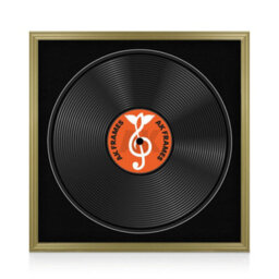"16X16"" Gold Classic Vinyl Record Frame With Black Mount For 12 Inch Lp Disc - Ak Frames"
