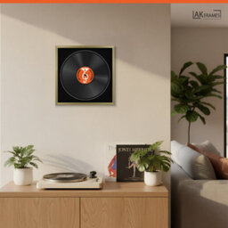 "16X16"" Gold Classic Vinyl Record Frame With Black Mount For 12 Inch Lp Disc - Ak Frames" - thumbnail 5