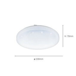 Eglo Frania-S Round Metal And Plastic With Crystal Effect Integrated Led Flush Light, (D) 33Cm - thumbnail 4