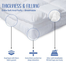 Belofay Dual Layer Mattress Topper ,14Cm Extra Thick Mattress Topper With 100% Polyester Filling - thumbnail 2