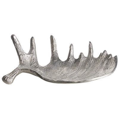 Beliani Trinket Dish Moose Antler Carthage Metal Silver - image 1