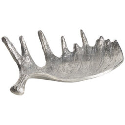 Beliani Trinket Dish Moose Antler Carthage Metal Silver - thumbnail 4