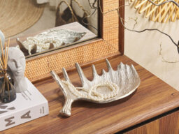 Beliani Trinket Dish Moose Antler Carthage Metal Silver - thumbnail 2