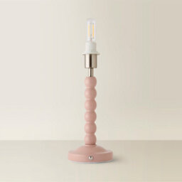 Valuelights Bobble Rose Pink Rechargeable Wooden Table Lamp Base Only - thumbnail 3